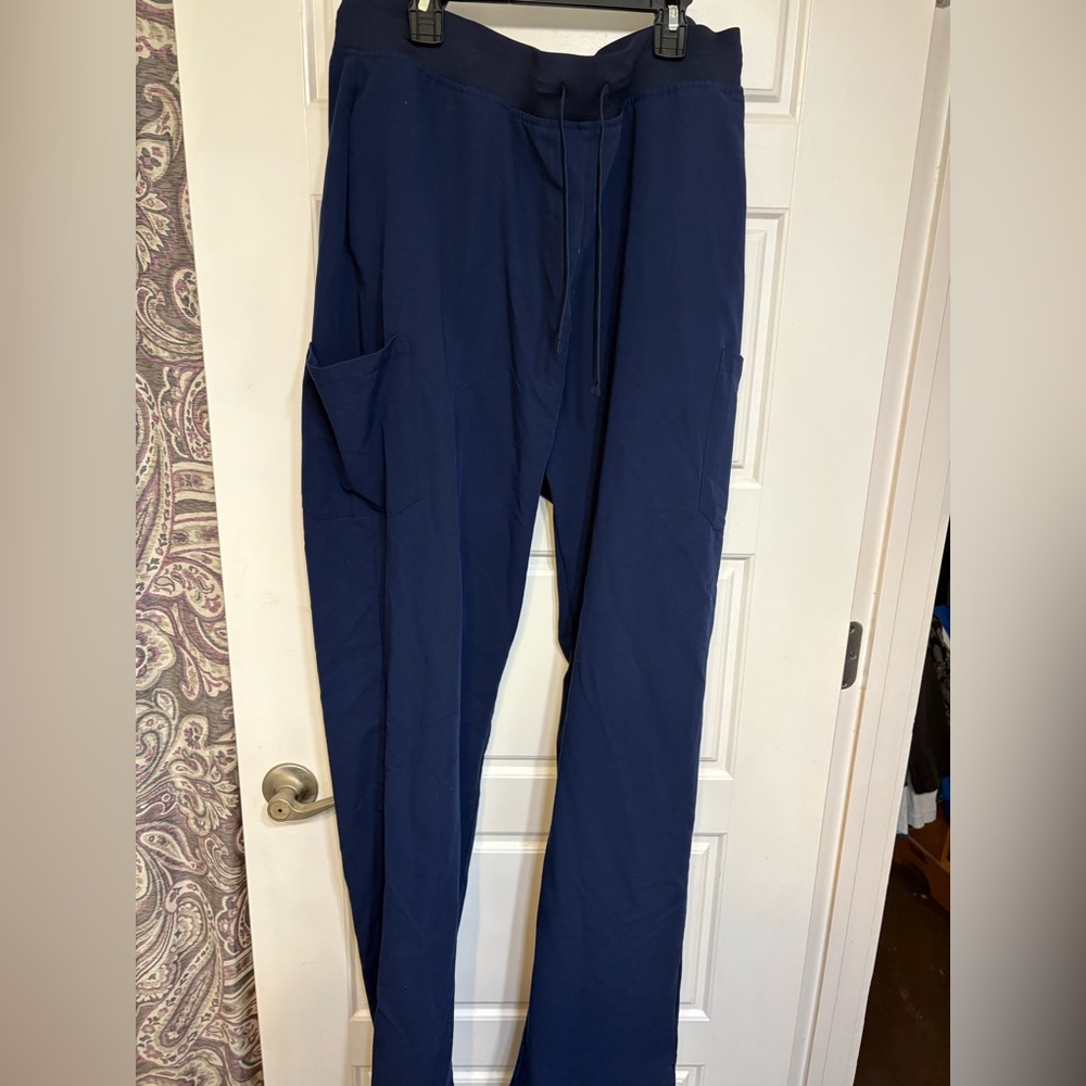 Mandala Navy Blue scrub set Large tall pants XL top